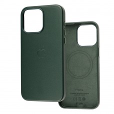 Чохол для iPhone 15 Pro Max Leather with MagSafe shirt green