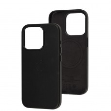Чехол для iPhone 15 Pro Leather with MagSafe черный