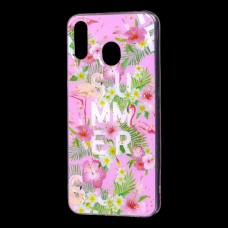 Чохол для Samsung Galaxy M20 (M205) Flowers Confetti "рожеві квіти"