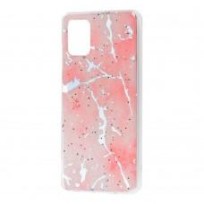 Чохол для Samsung Galaxy A51 (A515) силікон marble рожевий