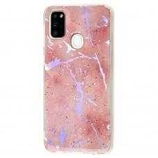 Чохол для Samsung Galaxy M21 / M30s силікон marble рожевий