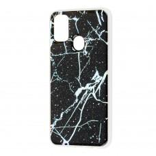 Чехол для Samsung Galaxy M21 / M30s силикон marble черный