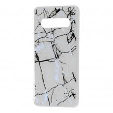 Чехол для Samsung Galaxy S10 (G973) силикон marble белый