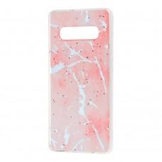 Чехол для Samsung Galaxy S10+ (G975) силикон marble розовый