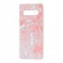 Чохол для Samsung Galaxy S10+ (G975) силікон marble рожевий