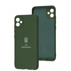 Чохол для Samsung Galaxy A04E (A042) Full Premium Тризуб зелений / dark green