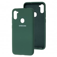 Чехол для Samsung Galaxy A11 / M11 Silicone Full зеленый / dark green