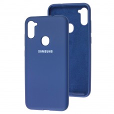 Чехол для Samsung Galaxy A11 / M11 Silicone Full синий / navy blue