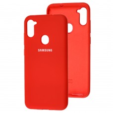 Чохол для Samsung Galaxy A11 / M11 Silicone Full темно-червоний