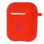 Чехол для AirPods Silicone logo красный