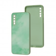 Чехол для Samsung Galaxy A50/A50s/A30s Marble Clouds turquoise