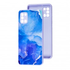 Чехол для Samsung Galaxy A31 (A315) Marble Clouds blue