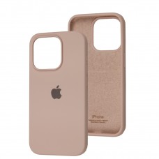 Чехол для iPhone 15 Pro Square Full silicone pink sand