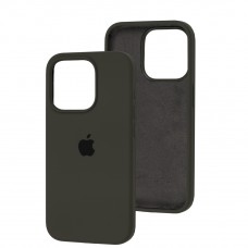 Чехол для iPhone 15 Pro Square Full silicone dark olive