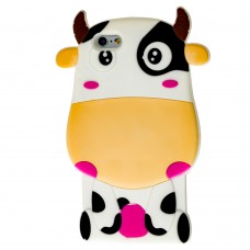 3D чохол корова для iPhone 6 біло-жовтий