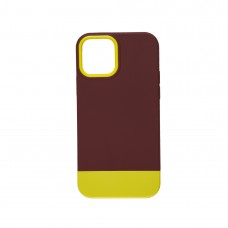 Чехол для iPhone 12 / 12 Pro Bichromatic brown burgundy / yellow