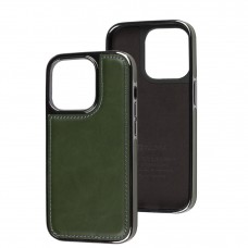 Чохол для iPhone 14 Pro Puloka leather Lux green