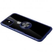 Чохол для iPhone 11 Deen CrystalRing із кільцем синій