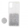 Чохол Samsung Galaxy A51 (A515) Fashion блискітки + popsocket сріблястий