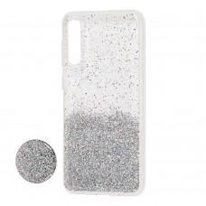 Чохол для Samsung Galaxy A50 / A50s / A30s Fashion блискітки + сріблястий popsocket