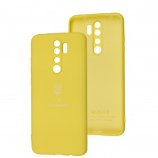 Чехол для Xiaomi Redmi Note 8 Pro Silicone Full Трезубец желтый