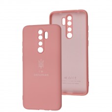 Чехол для Xiaomi Redmi Note 8 Pro Silicone Full Трезубец розовый / light pink