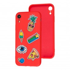 Чехол для iPhone Xr Wave Fancy color style pineapple / red