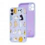 Чохол для iPhone 11 Wave Fancy funny cats / light purple