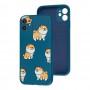 Чехол для iPhone 11 Wave Fancy corgi / dark blue