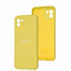 Чехол для Samsung Galaxy A03 (A035) Full camera лимонный