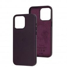 Чехол для iPhone 15 Pro Max Leather with MagSafe dark cherry