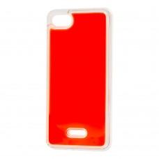 Чехол для  Xiaomi Redmi 6A "жидкий песок" оранжевый