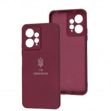 Чехол для Xiaomi Redmi Note 12 4G Full Premium Трезубец бордовый / marsala