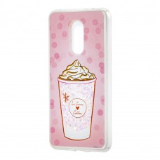 Чехол для Xiaomi Redmi 5 Plus Блестки вода розовый "мороженое"