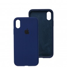 Чехол для iPhone X / Xs Silicone Full синий / deep navy 