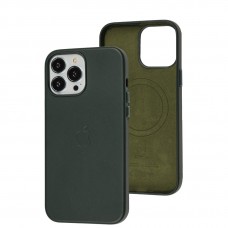 Чохол для iPhone 13 Pro Max Leather with MagSafe shirt green