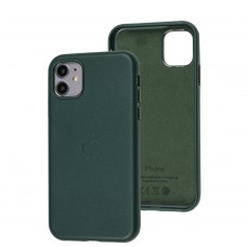 Чохол для iPhone 11 Leather classic Full forest green