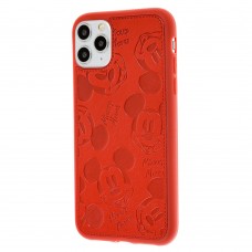Чехол для iPhone 11 Pro Mickey Mouse leather красный