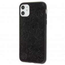 Чехол для iPhone 11 Mickey Mouse leather черный