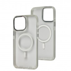 Чохол для iPhone 12 Pro Max Colorful Metal Frame MagSafe silver