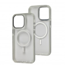 Чохол для iPhone 15 Pro Max Colorful Metal Frame MagSafe silver