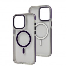 Чохол для iPhone 15 Pro Max Colorful Metal Frame MagSafe purple