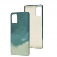 Чехол для Samsung Galaxy A71 (A715) Wave Watercolor dark green / gray