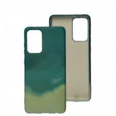 Чехол для Samsung Galaxy A72 Wave Watercolor dark green / gray