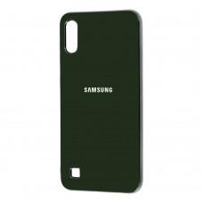 Чехол для Samsung Galaxy A10 (A105) Silicone case (TPU) темно-зеленый