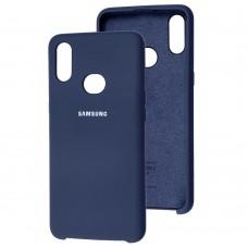Чехол для Samsung Galaxy A10s (A107) Silky Soft Touch  темно синий