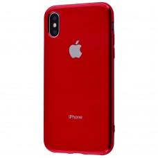 Чехол для iPhone X / Xs Silicone case (TPU) красный