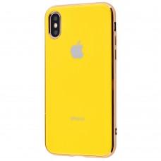 Чехол для iPhone X / Xs Silicone case (TPU) желтый