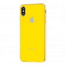 Чехол для iPhone Xs Max Silicone желтый