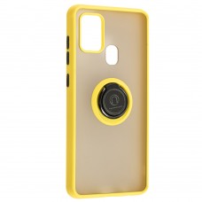 Чехол для Samsung Galaxy A21s (A217) LikGus Edging Ring желтый 